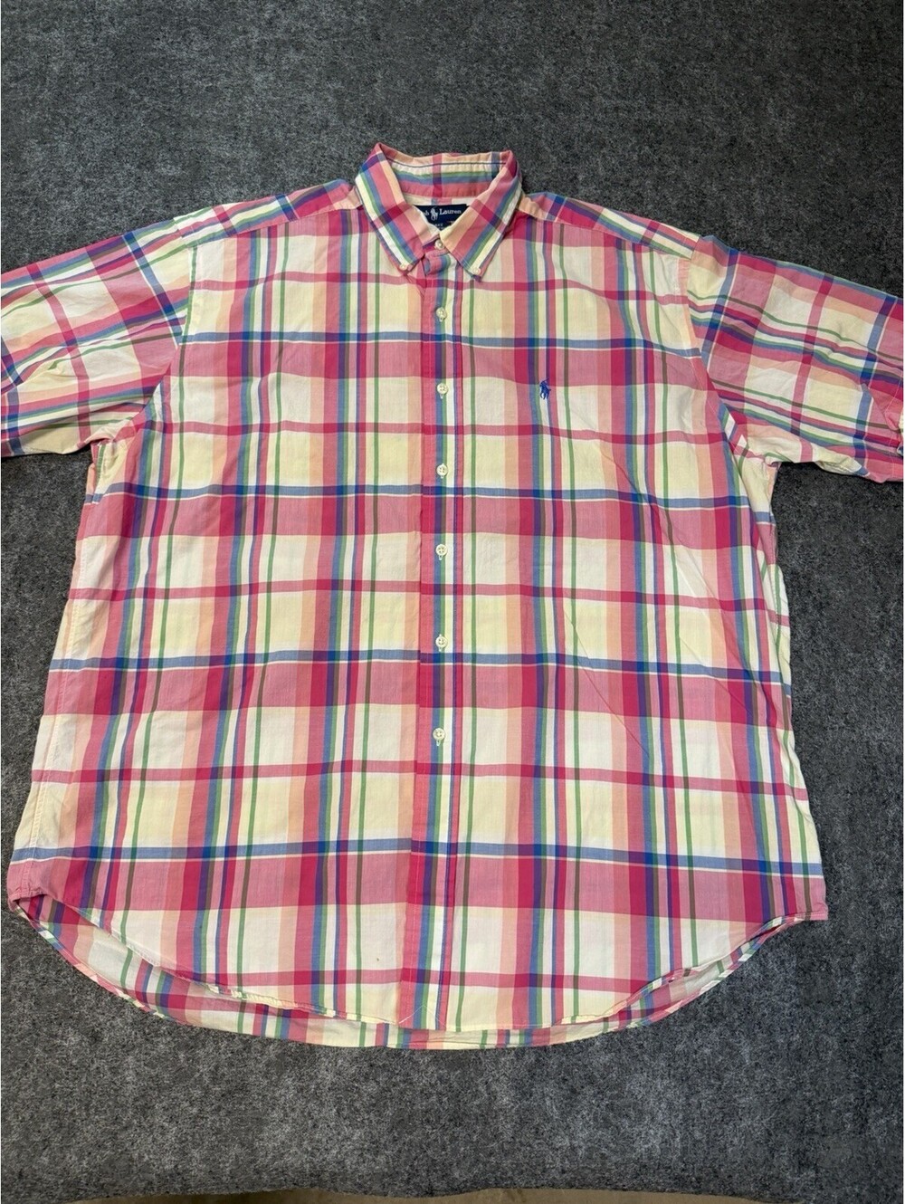 Ralph Lauren Men’s XL Multicolor Blake Plaid Short Sleeve Button Down Shirt